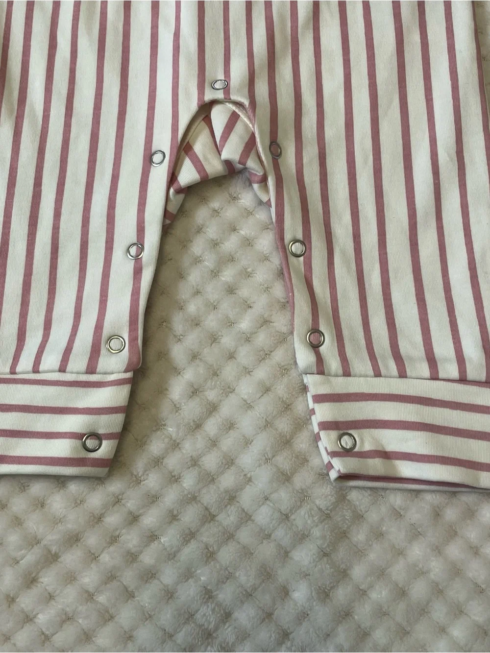 Pehr Striped Pink & White Ruffle-Sleeve One-Piece 6-12 months